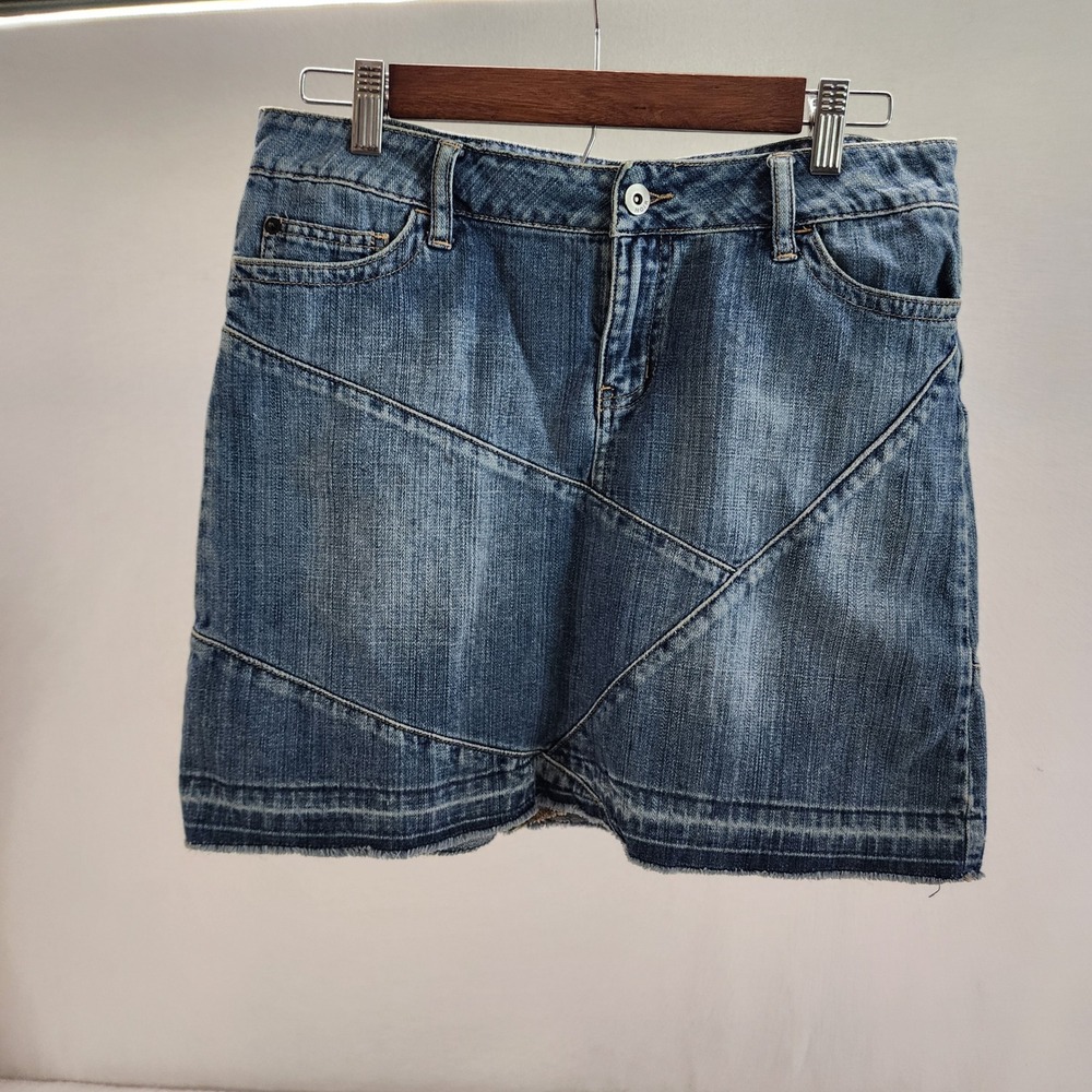 Noir Denim Skirt Blue Patchwork Mini Y2K‎ Style Womens Size 6
